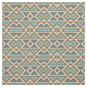 Bruin Oranje Blauwgroen Turquoise Eclectic Ethnic  Stof
