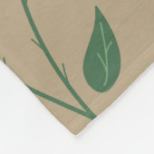 Bruin oranje bloemmotief fleece deken (Hoek)