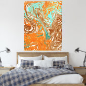 Bruin, Oranje, Boho Colors Abstract Canvas Afdruk (Insitu (Slaapkamer))