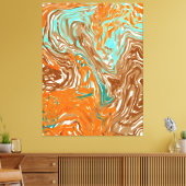 Bruin, Oranje, Boho Colors Abstract Canvas Afdruk (Insitu (Woonkamer))