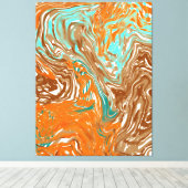 Bruin, Oranje, Boho Colors Abstract Canvas Afdruk (Insitu (Houten vloer))