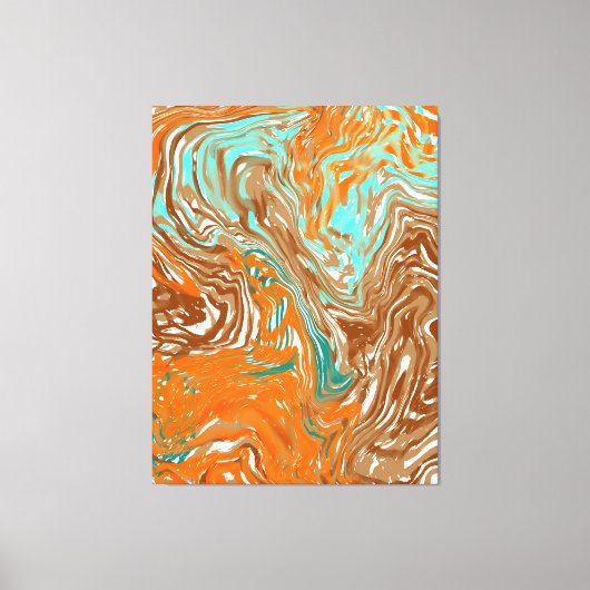 Bruin, Oranje, Boho Colors Abstract Canvas Afdruk (Voorkant)
