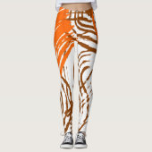 Bruin, Oranje, Boho Colors Abstract Leggings (Voorkant)