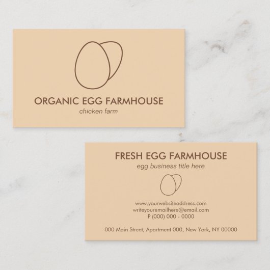 Bruin Oranje broedeieren Visitekaartje (Voorkant / Achterkant)