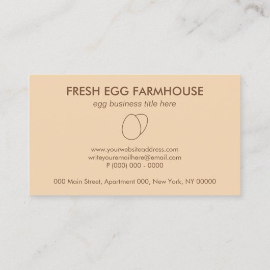 Bruin Oranje broedeieren Visitekaartje (Achterkant)