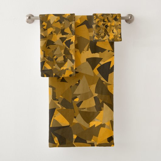 Bruin Oranje Driehoek Patroon Bad Handdoek (Insitu)