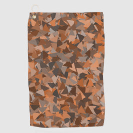Bruin Oranje Driehoek Patroon Golfhanddoek