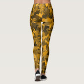 Bruin Oranje Driehoek Patroon Leggings (Achterkant)
