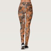 Bruin Oranje Driehoek Patroon Leggings (Achterkant)