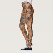 Bruin Oranje Driehoek Patroon Leggings (Links)