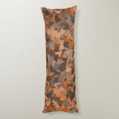 Bruin Oranje Driehoek Patroon Lichaamskussen (Achterkant (Verticaal))