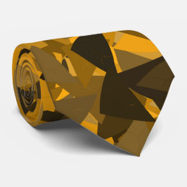 Bruin Oranje Driehoek Patroon Stropdas
