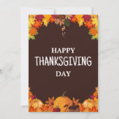 Bruin & Oranje Eenvoudige Gelukkige Thanksgivingda Kaart (Voorkant)
