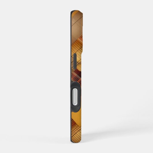 BRUIN ORANJE GEEL HERFST PLAID PATROON iPhone 16 HOESJE (Rechterkant)