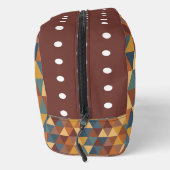 BRUIN ORANJE GEELBLAUW GEOMETRISCH PATROON TOILETTASJE (Rechts)