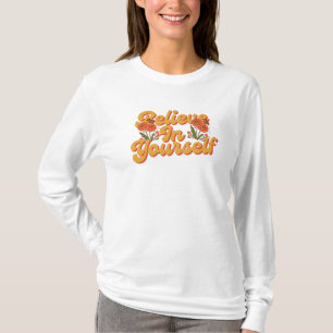 Bruin Oranje Geloof in Jezelf Lange Mouwen T-shirt