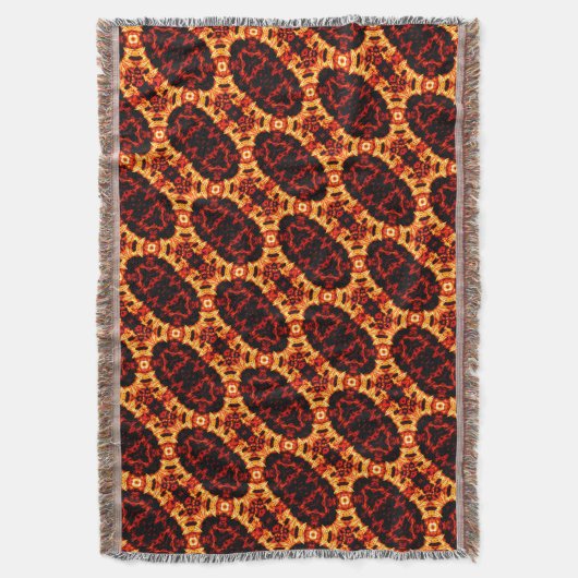 Bruin Oranje Geometrisch Patroon Rustige Drijgslan Deken (Voorkant Verticaal)