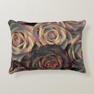 Bruin, oranje, gouden rozen Accent Pillow Kussen