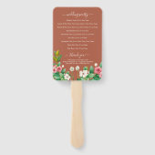 Bruin-oranje huwelijksprogramma met Maagdenpalm en Handwaaier (Achterkant)