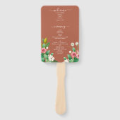 Bruin-oranje huwelijksprogramma met Maagdenpalm en Handwaaier (Voorkant)