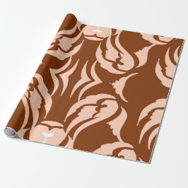 Bruin Oranje Ivoor Afrikaans Geometrisch Patroon Cadeaupapier