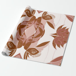 Bruin Oranje Ivoor Afrikaans Geometrisch Patroon Cadeaupapier