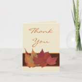 Bruin Oranje Ivoor Gedroogde Bladeren Dankjewelkaa Bedankkaart (Voorkant)