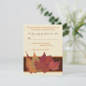 Bruin Oranje Ivoor Gedroogde Bladeren RSVP Kaart (Staand voorkant)
