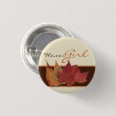 Bruin Oranje met ivoor gedroogd leder bruiloft Ronde Button 3,2 Cm (Voorkant /achterkant)