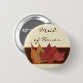 Bruin Oranje met ivoor gedroogd leder bruiloft Ronde Button 5,7 Cm (Voorkant /achterkant)