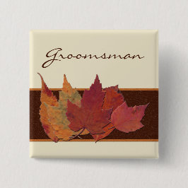 Bruin Oranje met ivoor gedroogd leder bruiloft Vierkante Button 5,1 Cm