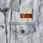 Bruin Oranje met ivoor gedroogd leder bruiloft Vierkante Button 5,1 Cm (In situ)