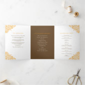 Bruin oranje monogram kunstverhaal over de toewijd drieluik programma (Binnen)