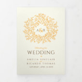 Bruin oranje monogram kunstverhaal over de toewijd drieluik programma (Cover)