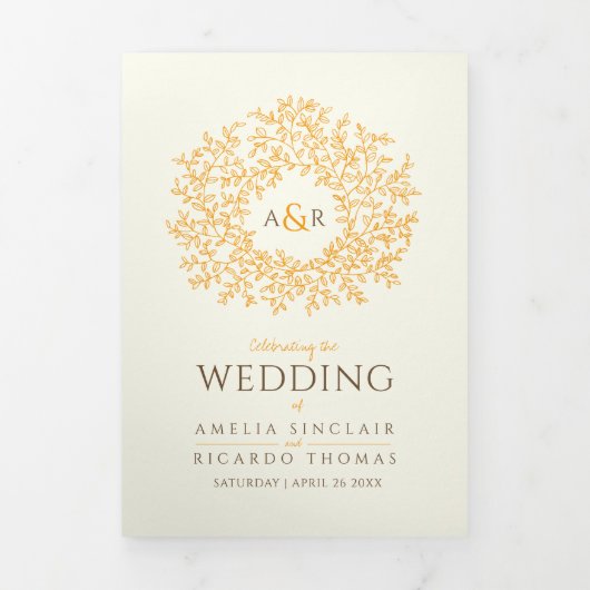 Bruin oranje monogram kunstverhaal over de toewijd drieluik programma (Cover)