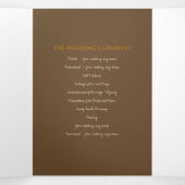 Bruin oranje monogram kunstverhaal over de toewijd drieluik programma (Binnenkant midden)