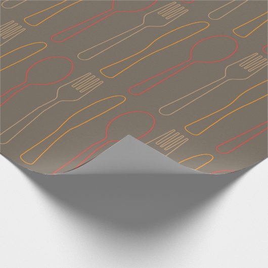 Bruin Oranje nife vorkspleet Cadeaupapier (Hoek)