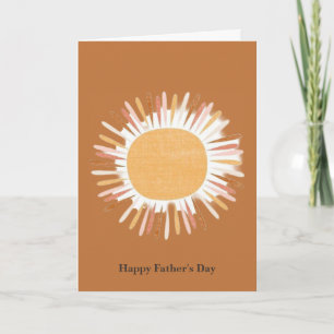 Bruin Oranje Ombre Zon Opgevouwen Vaderdag Kaart