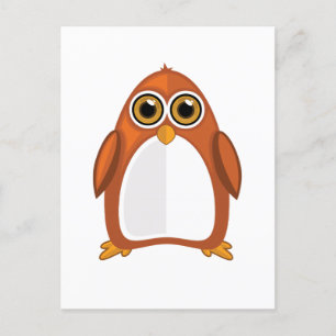 Bruin Oranje Penguin  Briefkaart