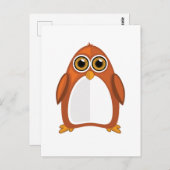 Bruin Oranje Penguin Briefkaart (Voorkant / Achterkant)