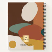 Bruin oranje retro patroon zakelijk logo notitieboek (Achterkant)