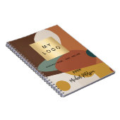 Bruin oranje retro patroon zakelijk logo notitieboek (Rechterzijde)