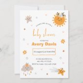 Bruin & Oranje Sky Baby shower Kaart (Voorkant)