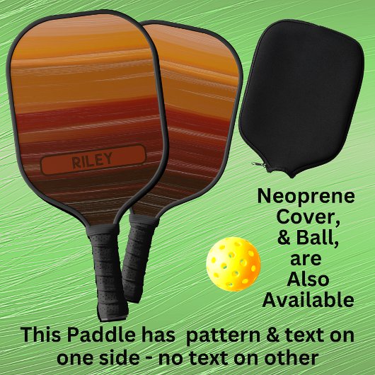 Bruin Oranje Tan Striped voeg Naam Monogram Team t Pickleball Paddle