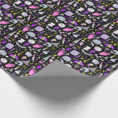  bruin-oranje tartan plaid. cadeaupapier (Hoek)