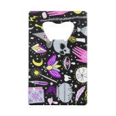  bruin-oranje tartan plaid. creditkaart flessenopener (Achterkant)