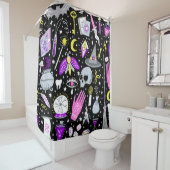 bruin-oranje tartan plaid. douchegordijn (In situ)