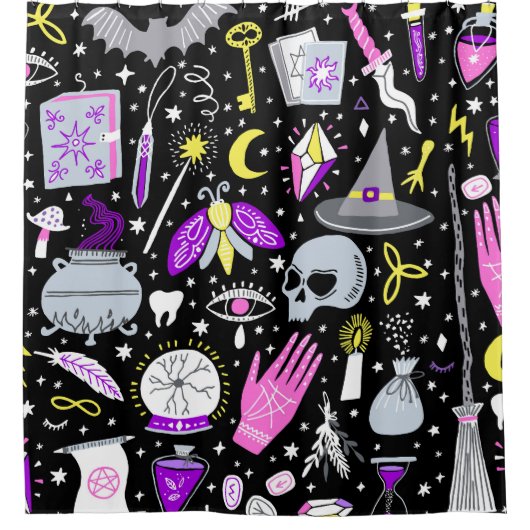 bruin-oranje tartan plaid. douchegordijn (Voorkant)