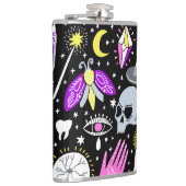 bruin-oranje tartan plaid. heupfles (Rechts)