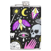  bruin-oranje tartan plaid. heupfles (Voorkant)